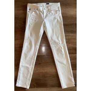 AG Adriano Goldschmied The Stilt White Distressed Jeans 28R